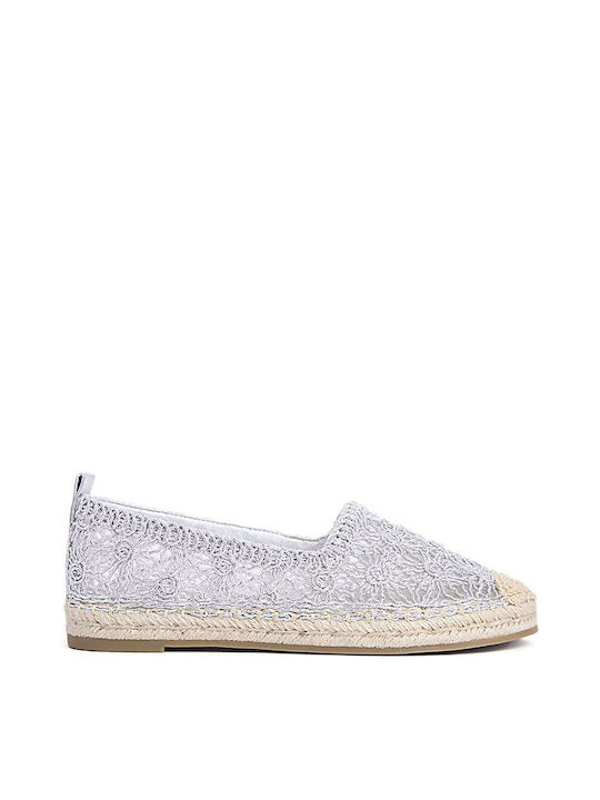 Keep Fred Women's Synthetic Leather Espadrilles Silver