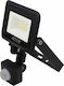 AWTools Waterproof LED Floodlight 10W Cold White 6000K with Motion Sensor IP44