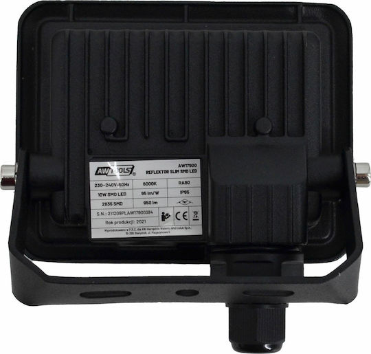 AWTools Στεγανός Προβολέας LED 30W Ψυχρό Λευκό 6000K IP65