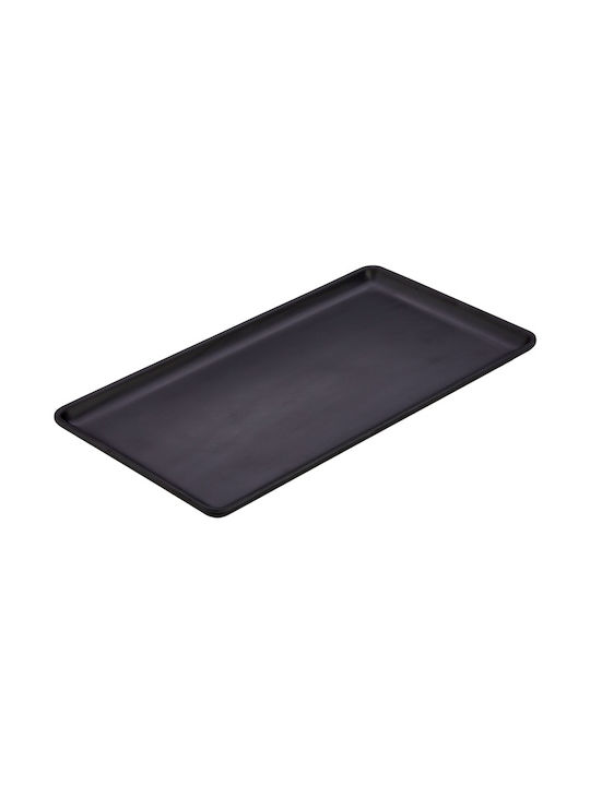 Ready Platte Kunststoff Rechteckig Serviertablett mit Griffen in Schwarz Farbe 32cm GRM-412/BLACK 1Stück