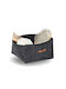 Storage Basket Fabric Gray 13.5x13.5x7.5cm 1pcs