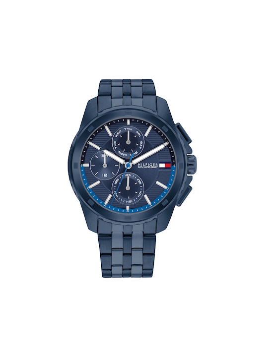 Tommy Hilfiger Uhr Batterie mit Blau Metallarmband