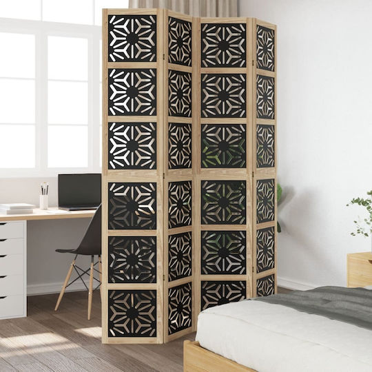 vidaXL Dekorativer Raumteiler Hölzernes mit 4 Paneelen 140x220cm