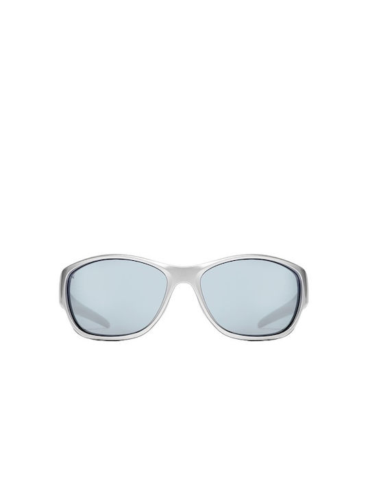 Hawkers X Polima Rave Sunglasses with Silver Plastic Frame and Light Blue Mirror Lens HRAV23SSTL