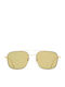 Unisex Sunglasses with Gold Metal Frame and Yellow Lens