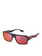 FILA Unisex Sunglasses with Black Plastic Frame and Red Polarized Mirror Lens SFI462 I41P