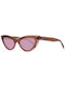 Emilio Pucci Women's Sunglasses with Brown Plastic Frame and Pink Lens EP0181 47F