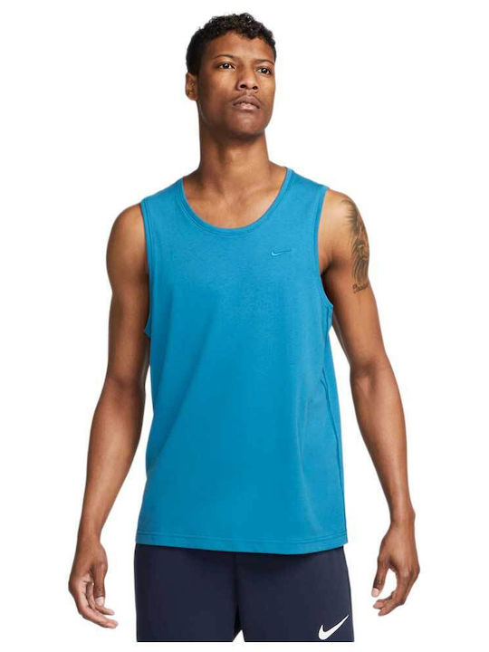 Nike Ανδρική Αθλητική Μπλούζα Αμάνικη Dri-Fit Μπλε