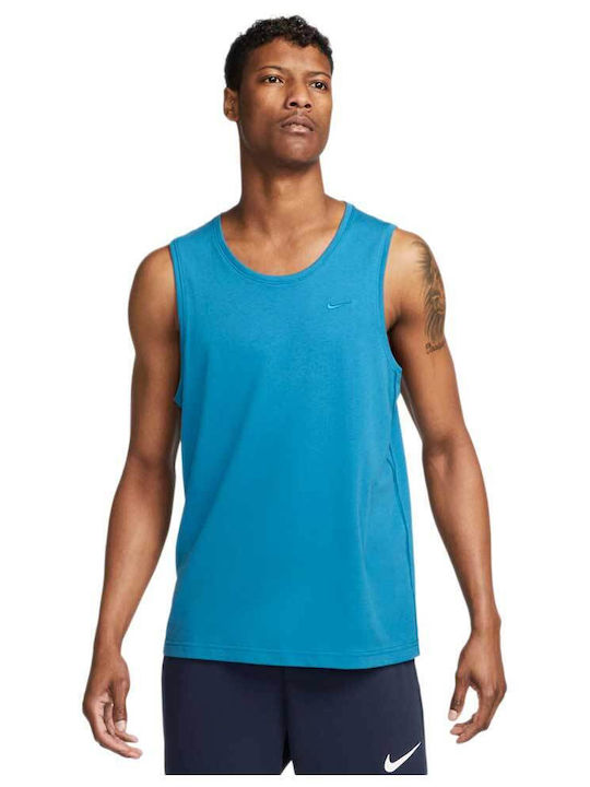 Nike Herren Sportliches Ärmelloses Shirt Dri-Fit Blau