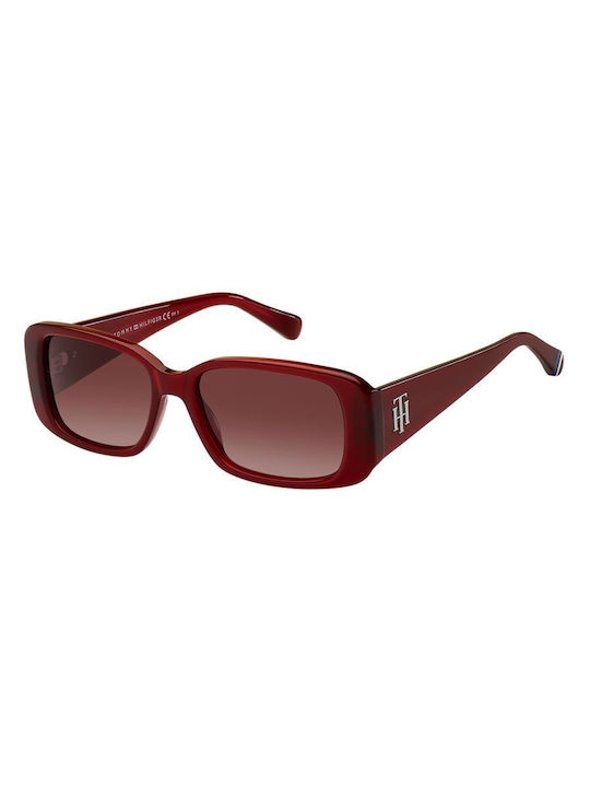 Tommy Hilfiger Women's Sunglasses with Burgundy Plastic Frame and Red Gradient Lens TH1966/S C9A