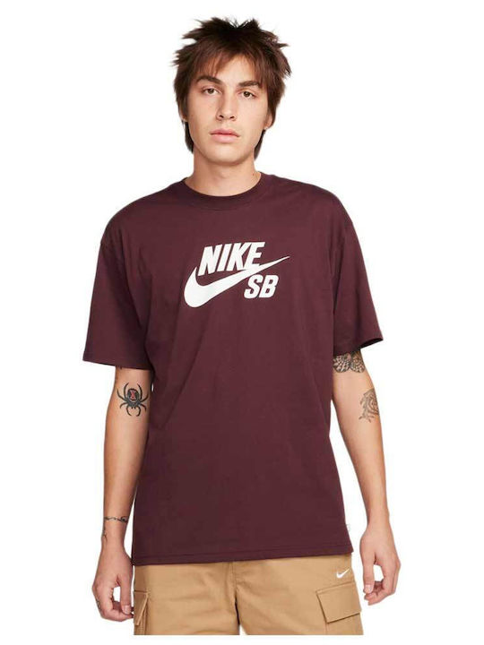 Nike Herren T-Shirt Kurzarm Burgundisch