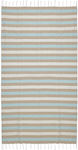 Πετσέτα Θαλάσσης Pestemal Βαμβακερή Γαλάζια-μπεζ-λευκή 90x180εκ Ble 5-46-509-0045