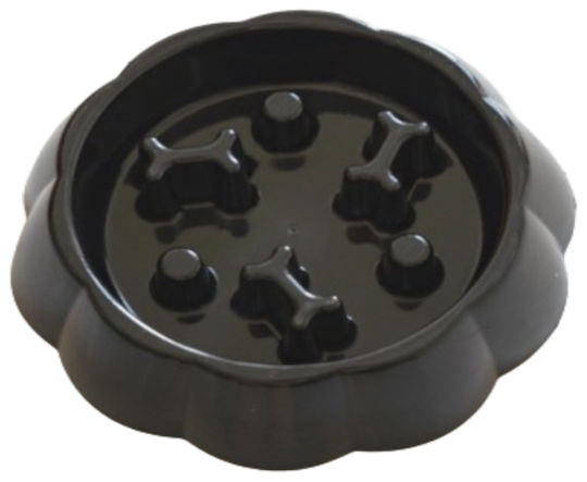 Anti-choking Dog Bowl Denik Bones 15cm Black