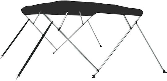 vidaXL Aluminium Boat Canopy L236xW199xH135cm Black