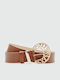Leather Women's Belt Tabac Brown