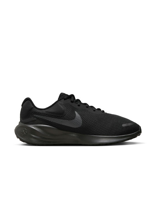 Nike Revolution 7 Wide Ανδρικά Αθλητικά Παπούτσια Running Μαύρα