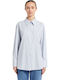 Langärmelig Damen Hemd White / Blue Gestreift