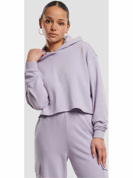 Women's Crop Top Cotton with Hood Dustylilac