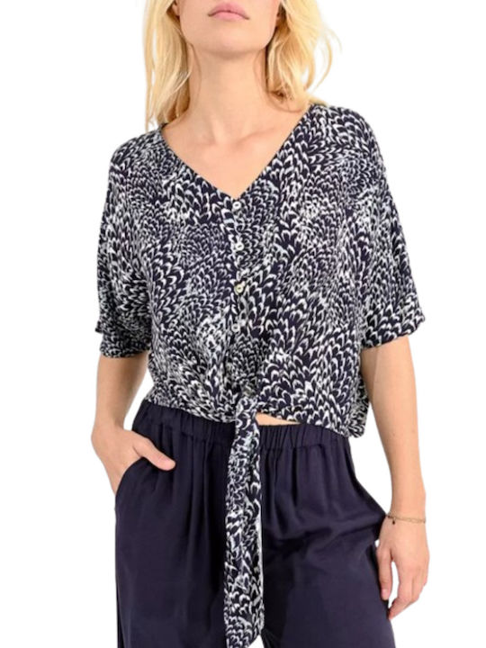 Molly Bracken Damen Bluse mit Knöpfen Blue