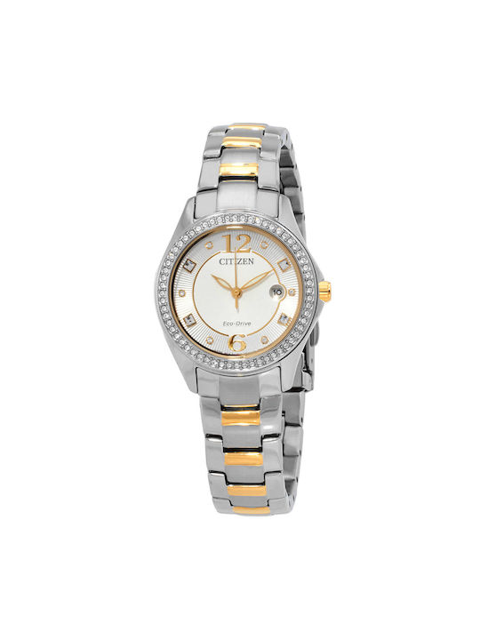 Citizen Crystal Damen Uhr mit Silber Metallarmband