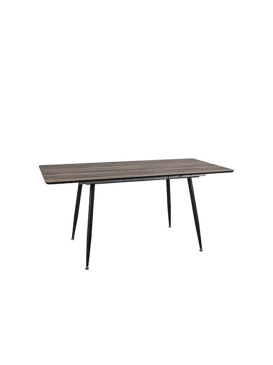 Remus Ii Table Wooden with Metal Frame Vintage/czarny 120x80cm