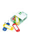 Set 6 Keychains Key Tag 58x22 Mm Various Colors