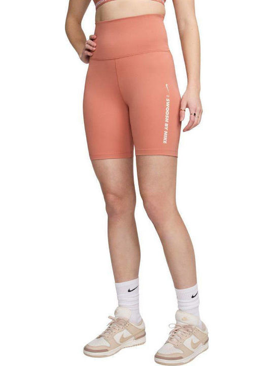 Dri-Fit One Training Γυναικείο Ποδηλατικό Κολάν Ψηλόμεσο Terra Blush