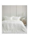 Nima Eternal Set Coverlet Queen Size Microfiber Off White 240x260cm 3pcs