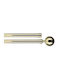 Ausziehbar Metallisch Vorhangstange Doppel mit Stange Φ19mm 380-380cm Gold