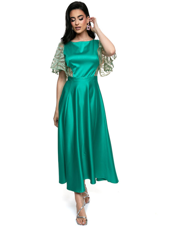 RichgirlBoudoir Βραδινό Φόρεμα Σατέν Πράσινο
