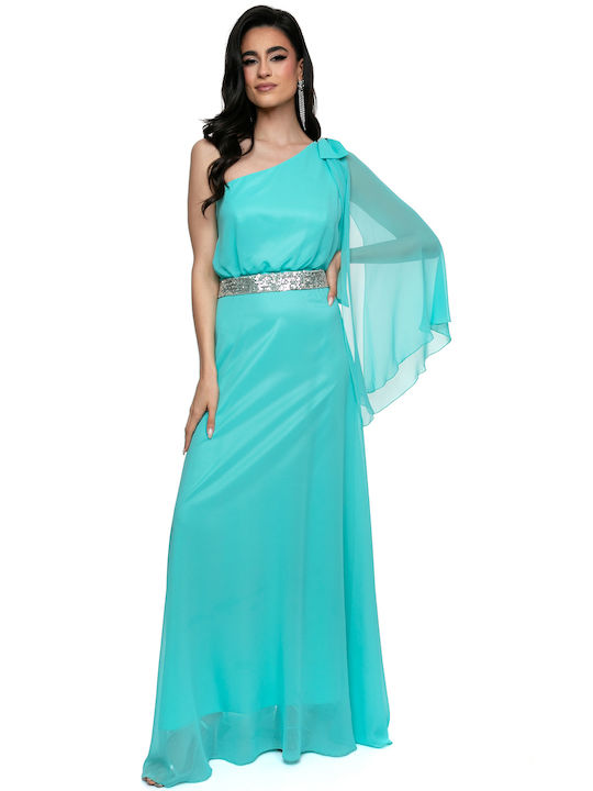 RichgirlBoudoir Evening Dress with Sheer Turquoise