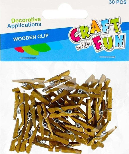 Craft Fun Cf Decoration Dek Drew Clip 30buc Gold 12/288