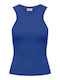 Jacqueline De Yong Women's Summer Blouse Cotton Sleeveless Blue