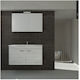 Savvopoulos Countertop with Sink with Light Glossy Lacquer Pendant Bathroom Furniture Emily 1 Mdf 80cm