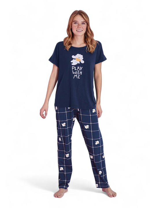 PijaMood De vară Set Pijamale pentru Femei Albastru