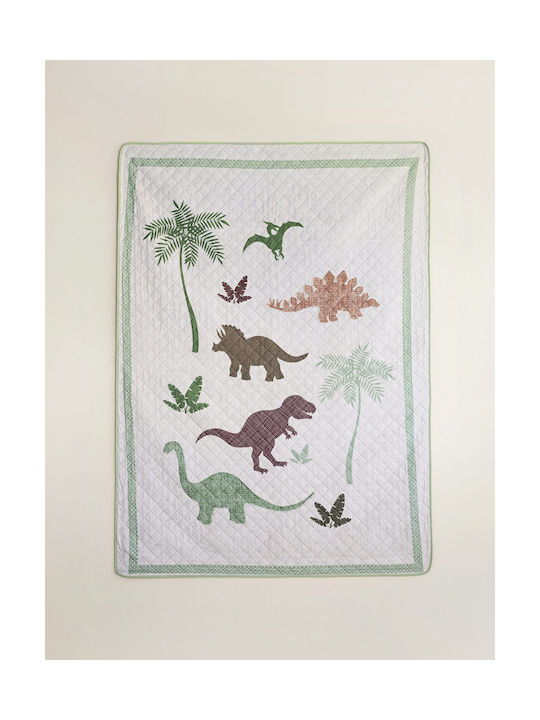 Nima Kids Quilt Single Dino Green Beige 160x220cm