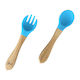 Baby Donkey Baby Set with Fork with Temperature Indicator made of Melamine for 4+ months 2pcs Blue