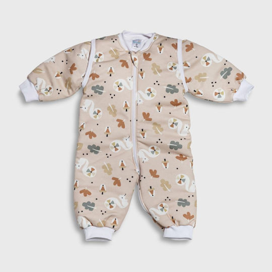 Tender Spring Baby Sleeping Bag with Detachable Sleeves Nude
