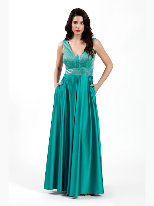 Cecilia Personal Maxi Dress for Wedding / Baptism Green S24P163 | Skroutz.mt