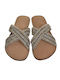 Leder Damen Flache Sandalen in Schwarz Farbe