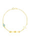 Eforo Kids Gold ID Bracelet 9K with Evil Eye for Girl