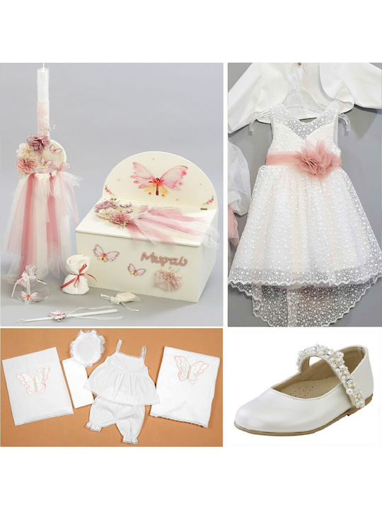 Set Botez Fetita Fluture Carusel Hainute 10 piese Pc-325