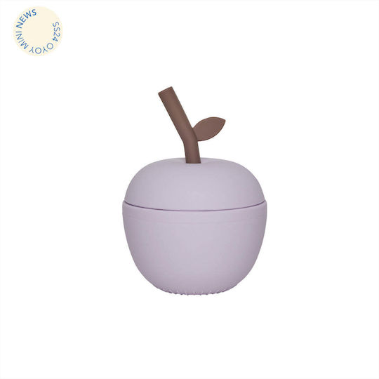 OYOY Căniță pentru copii din Silicon Lila 250ml