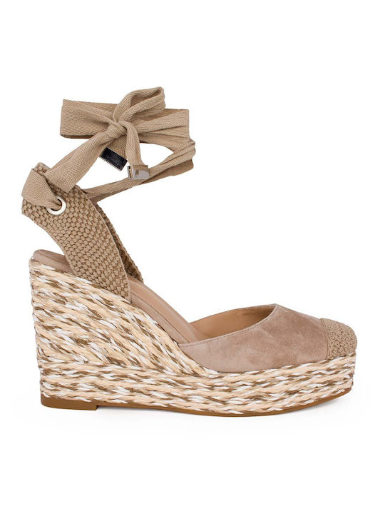 Alma en Pena Damenplattformen im Espadrilles-Stil Beige