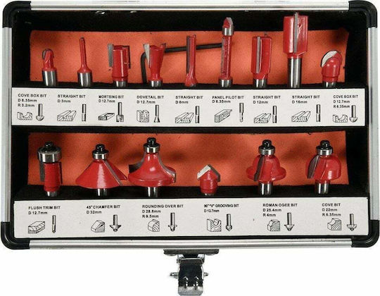 Yato Set 15 Cutter Set Tungsten for Wood 8mm with Bearing 15pcs