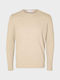 Selected Men's Long Sleeve Sweater Ecru