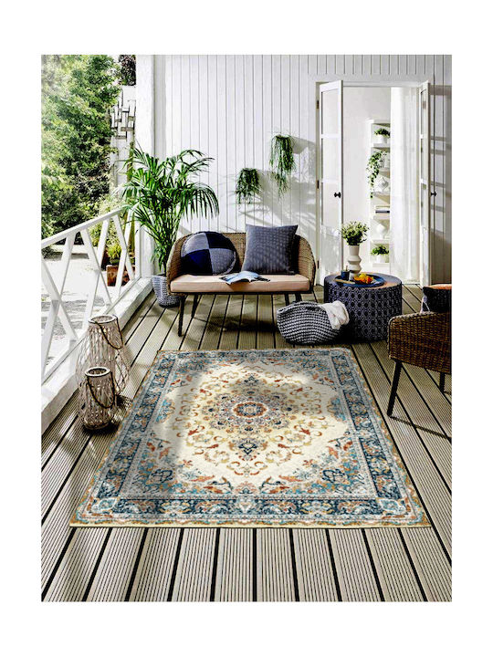 Rug Rectangular with Fringes Beige