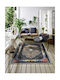 Rug Rectangular with Fringes Charcoal grey