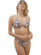 Set Bikini Tierdruck Braun