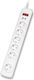 Roline Power Strip with Surge Protection 6 Positions with Switch and Cable 2m